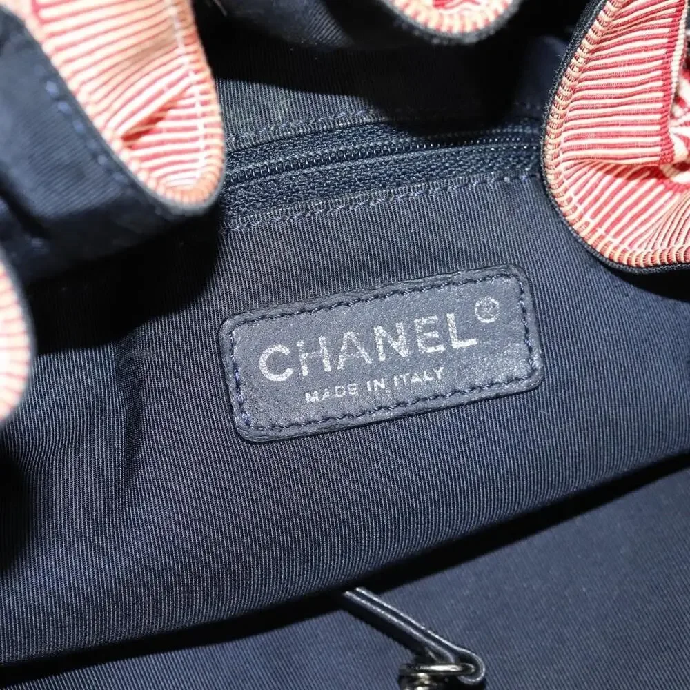 Chanel Denim Chain Tote Bag Blue Canvas